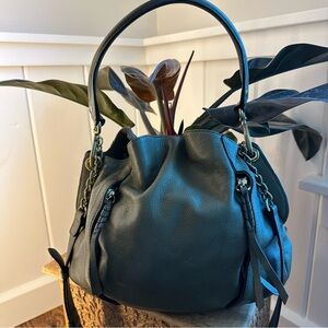 Oryany Genuine Leather Army Green Hobo Bag